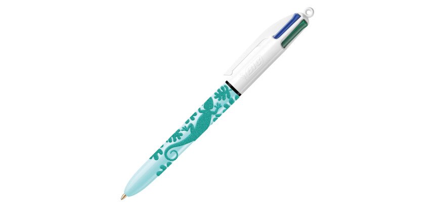 Stylo bille Bic Velours 4 couleurs pointe moyenne 1 mm