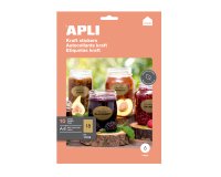 Etiquetas de papel kraft ovaladas Apli 63,5 x 42,3 mm- Paquete de 10 hojas