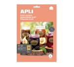 Etiquetas de papel kraft ovaladas Apli 63,5 x 42,3 mm- Paquete de 10 hojas