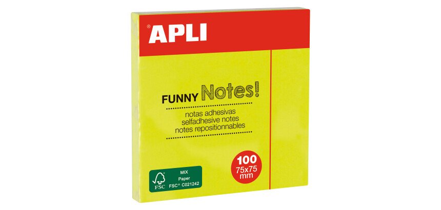 Notas adhesivas flúor Apli 75 x 75 mm