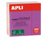 Cubo de notas adhesivas tonos brillantes Apli 51 x 51 mm