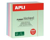 Cubo de notas adhesivas tonos pastel Apli 75 x 75 mm