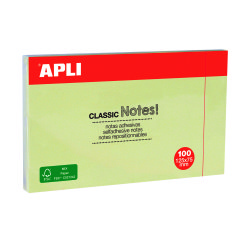 Notas adhesivas amarillas Apli - bloc de 100 hojas