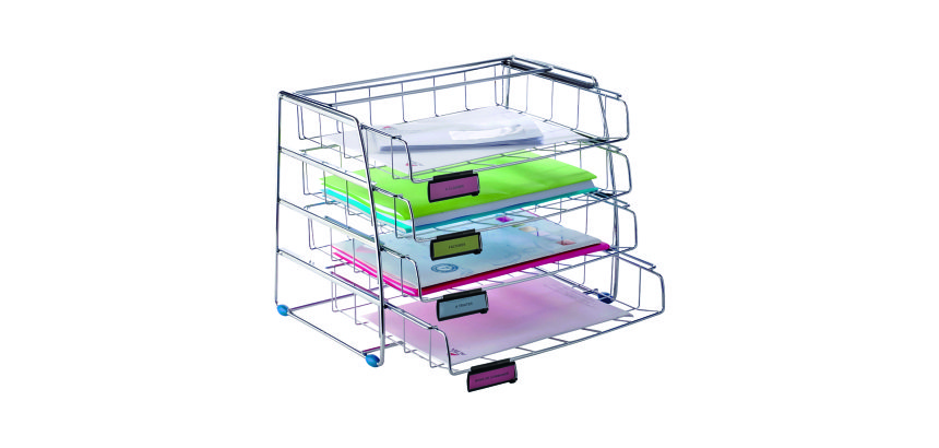 Corbeille à courrier à l'italienne chromée ALBA