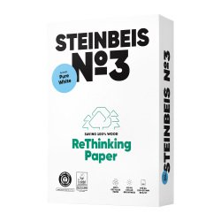 Papel blanco A4 80 g reciclado Steinbeis nº3 Pure White - paquete de 500 hojas