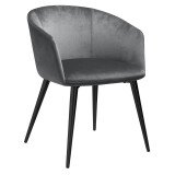 Fauteuil Formio - velours - piètement métal noir