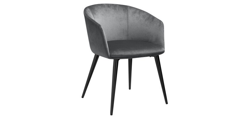 Armchair Formio - velvet - black metal base