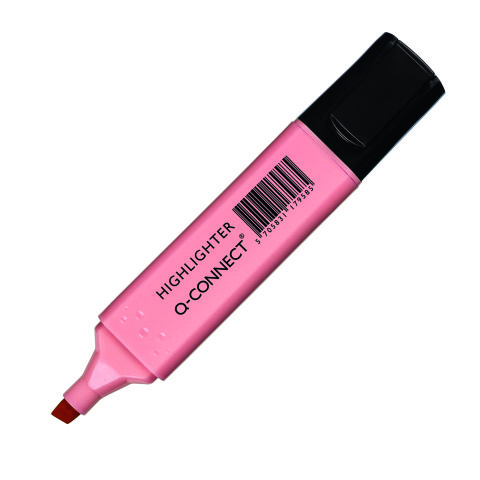 Subrayador Fluorescente Pastel Q-Connect color rosa