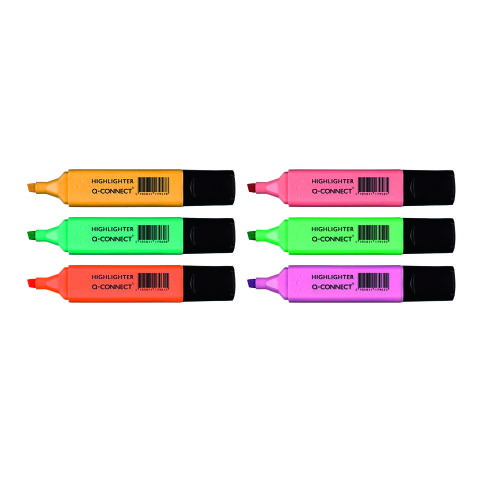 Subrayador Fluorescente Pastel Q-Connect- Estuche de 6