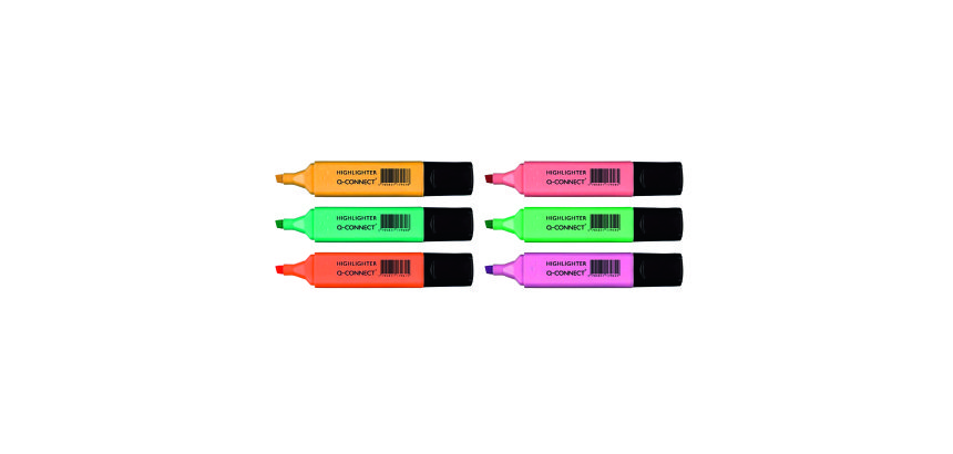 Subrayador Fluorescente Pastel Q-Connect- Estuche de 6