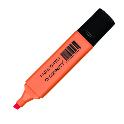 Subrayador Fluorescente Pastel Q-Connect color naranja