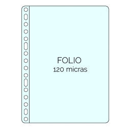 Fundas multitaladro de polipropileno extra liso Folio 120 micras Qconnect - Bolsa de 10