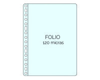 Fundas multitaladro de polipropileno extra liso Folio 120 micras Qconnect - Bolsa de 10