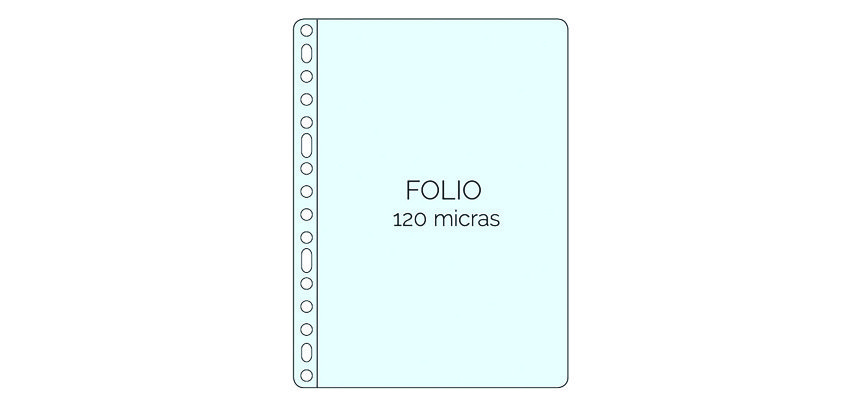 Fundas multitaladro de polipropileno extra liso Folio 120 micras Qconnect - Bolsa de 10