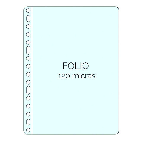 Fundas multitaladro de polipropileno extra liso Folio 120 micras Qconnect - Bolsa de 10