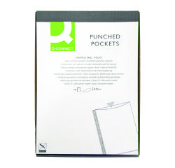 Fundas multitaladro de polipropileno rugoso Folio 50 micras Qconnect Caja de 100