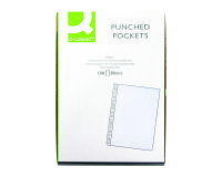 Fundas multitaladro de polipropileno rugoso Folio 80 micras Qconnect  Caja de 100