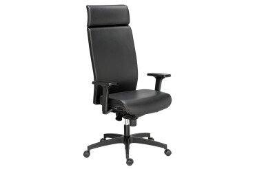 Fauteuil de bureau Warren cuir - avec accoudoirs, appui-tête et réglage profondeur d’assise - Mécanisme Synchrone + réglage profondeur d’assise