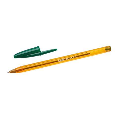 Bolígrafo Bic Cristal Naranja Fine Verde