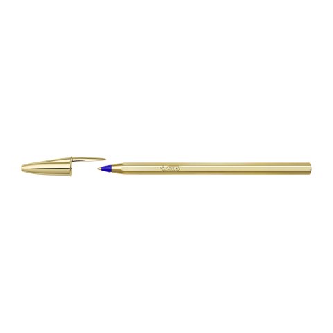 Bolígrafo Bic Cristal Shine color dorado-azul