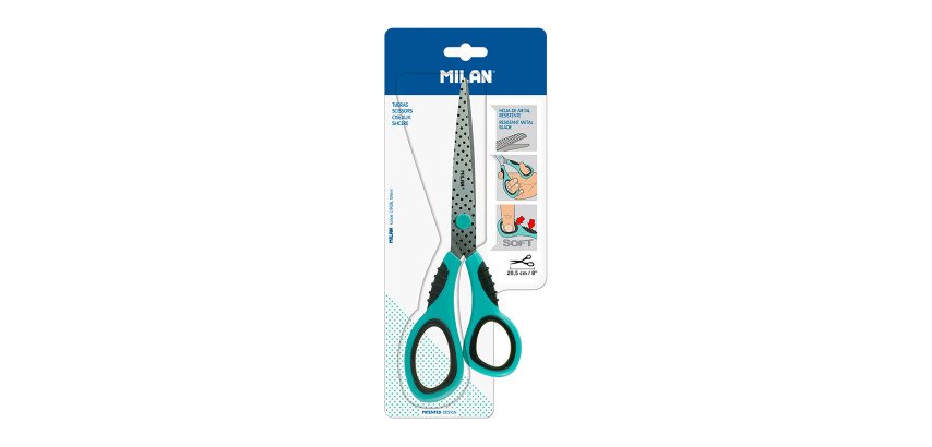 Tijeras de punta MILAN 20,5 cm menta dots