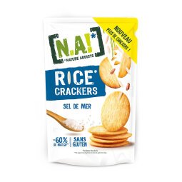 Box with Na! Rice crackers sea salt  - box of 70 g