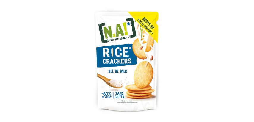 Box with Na! Rice crackers sea salt  - box of 70 g