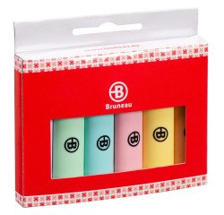 Subrayador Fluorescente Bruneau colores surtidos pastel - Paquete de 6