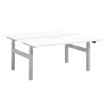 Pôle de 2 bureaux assis debout à réglage électrique L 160 cm Up & Up blanc