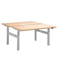 Pôle de 2 bureaux réglables Up & Up chêne clair L 140 cm
