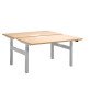 Pôle de 2 bureaux réglables Up & Up chêne clair L 140 cm