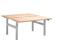 Pôle de 2 bureaux réglables Up & Up chêne clair L 140 cm
