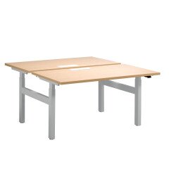 Pôle de 2 bureaux réglables Up & Up chêne clair L 140 cm