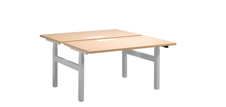 Pôle de 2 bureaux réglables Up & Up chêne clair L 140 cm