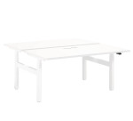 Pôle de 2 bureaux assis debout à réglage électrique L 160 cm Up & Up blanc