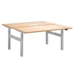Pôle de 2 bureaux assis debout à réglage électrique chêne clair L 160 x P 80 cm - Up & Up