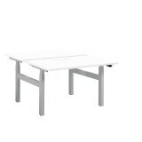 Pôle de 2 bureaux assis debout à réglage électrique blanc L 120 x P 80 cm - Up & Up