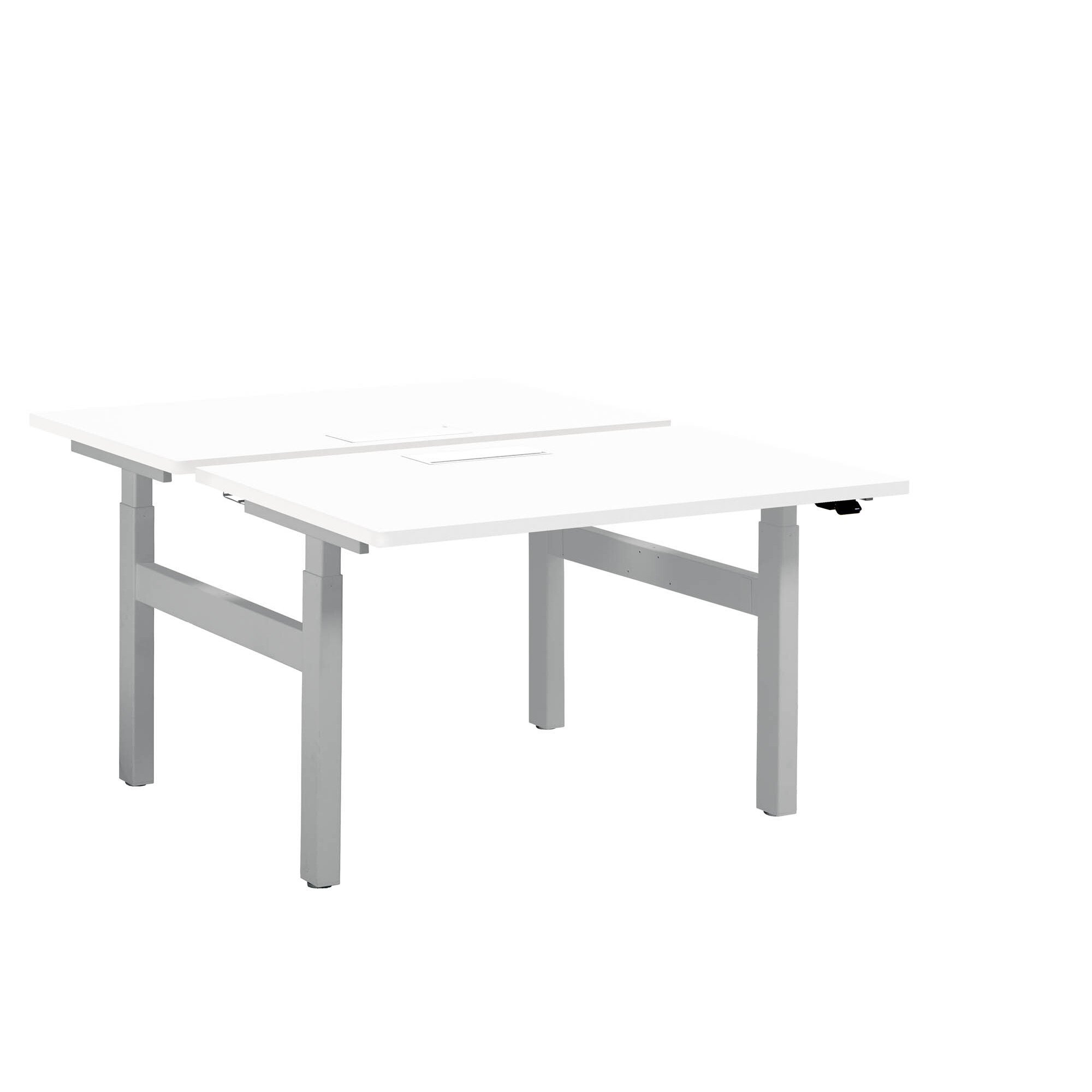 Pôle de 2 bureaux assis debout à réglage électrique blanc L 120 x P 80 cm - Up & Up
