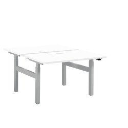 Pôle de 2 bureaux assis debout à réglage électrique blanc L 120 x P 80 cm - Up & Up