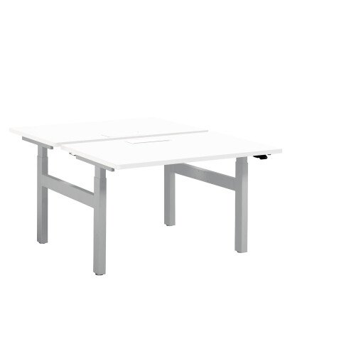 Pôle de 2 bureaux assis debout à réglage électrique blanc L 120 x P 80 cm - Up & Up