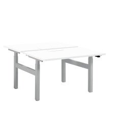 Pôle de 2 bureaux assis debout à réglage électrique blanc L 120 x P 80 cm - Up & Up