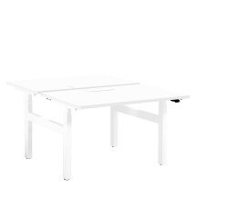 Pôle de 2 bureaux assis debout à réglage électrique blanc L 120 x P 80 cm - Up & Up