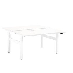 Pôle de 2 bureaux assis debout à réglage électrique blanc L 140 x P 80 cm - Up & Up
