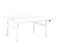 Insel von 2 anpassbaren Arbeitstischen weiß Ergomaxx B 140 cm Pfoten in weiß