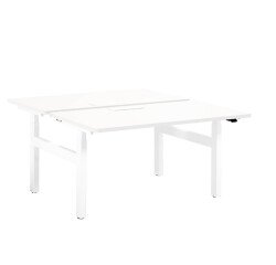 Pôle de 2 bureaux assis debout à réglage électrique blanc L 140 x P 80 cm - Up & Up