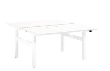 Pôle de 2 bureaux réglables blanc Ergomaxx L 140 cm