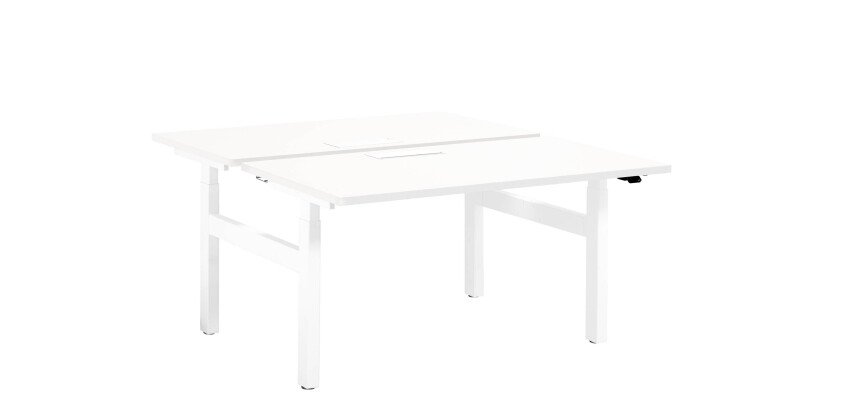 Pôle de 2 bureaux réglables blanc Ergomaxx L 140 cm