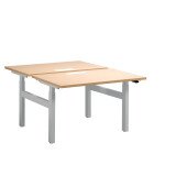 Pôle de 2 bureaux assis debout à réglage électrique chêne clair L 120 x P 80 cm - Up & Up