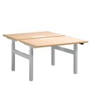 Pôle de 2 bureaux assis debout à réglage électrique chêne clair L 120 x P 80 cm - Up & Up