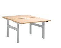 Pôle de 2 bureaux assis debout à réglage électrique chêne clair L 120 x P 80 cm - Up & Up